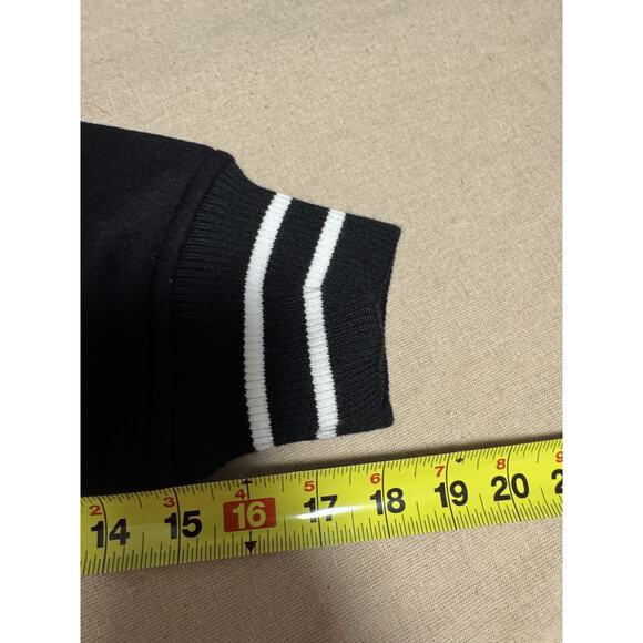 Daniel Won Jacket Mens Medium Black Wool Lamb Leather Varsity Bomber Full Zip - Picture 14 of 16